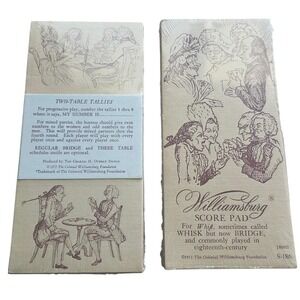 Williamsburg Bridge Score Pad Whist Card Game Tally Sheets Colonial Sealed